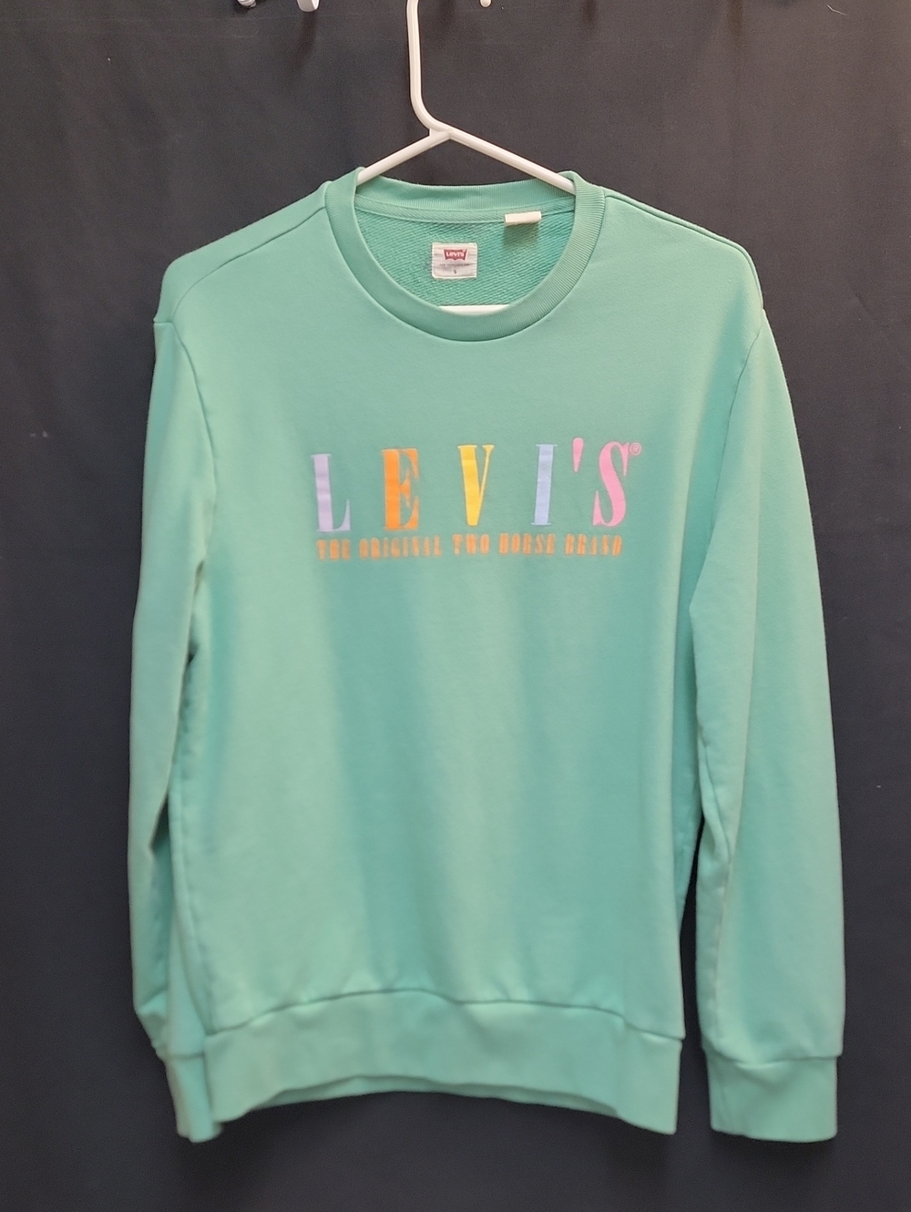 Levi's Men's Mint Green Crewneck With Pastel Logo